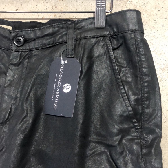 Adriano Goldschmied Tristan Super Black Leatherette Tailored Trousers - Picture 4 of 10